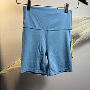 (#67)High-Waist Light Blue Active Bike Shorts